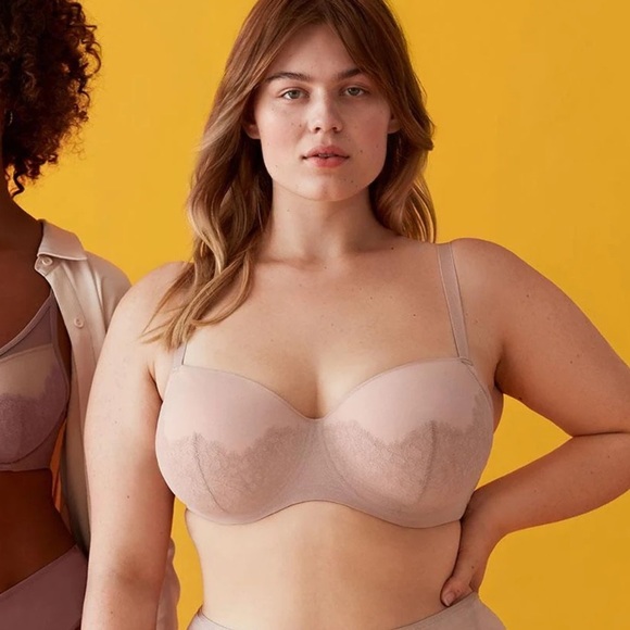 Third Love • Eyelash Lace Demi Bra nude beige Atmosphere soft padded underwire - Picture 4 of 13